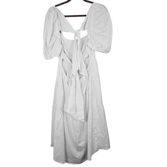 Bardot White Maxi Tear Layered Puff Short Sleeve Dress Size M - Picture 2 of 7